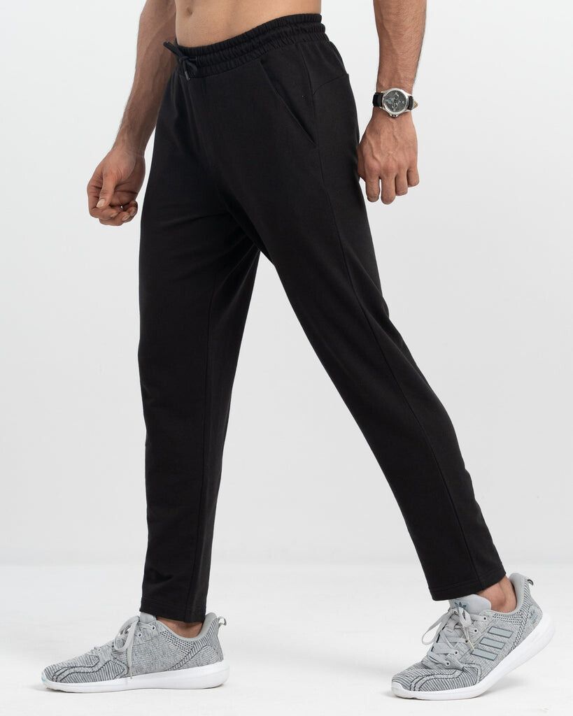 Terry Cotton Joggers- 2 pcs (Black & grey).
