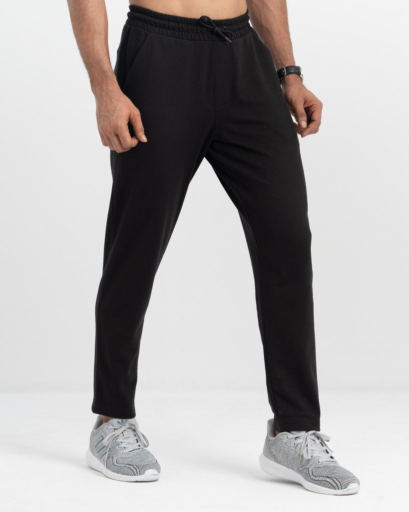 Terry Cotton Joggers- 2 pcs (Black & grey).